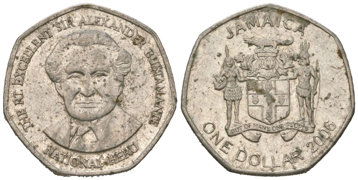 Ямайка 1 доллар 2006 KM 164 сталь плакированная никелем 4621-546