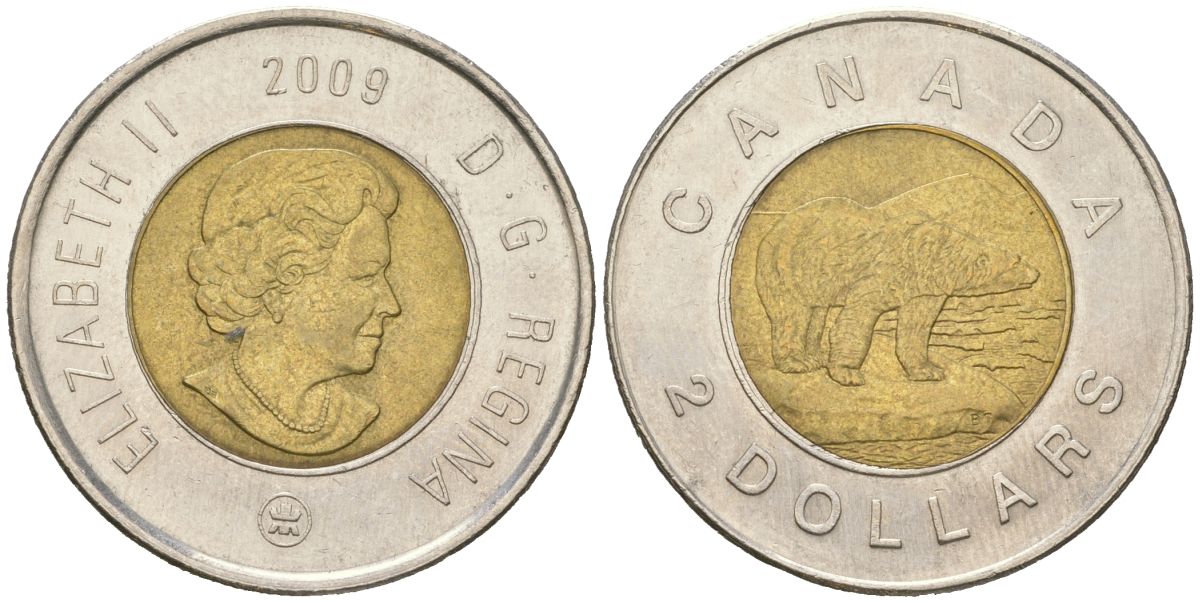 Канада 2 доллара 2009 KM 837 биметалл 4395-1224