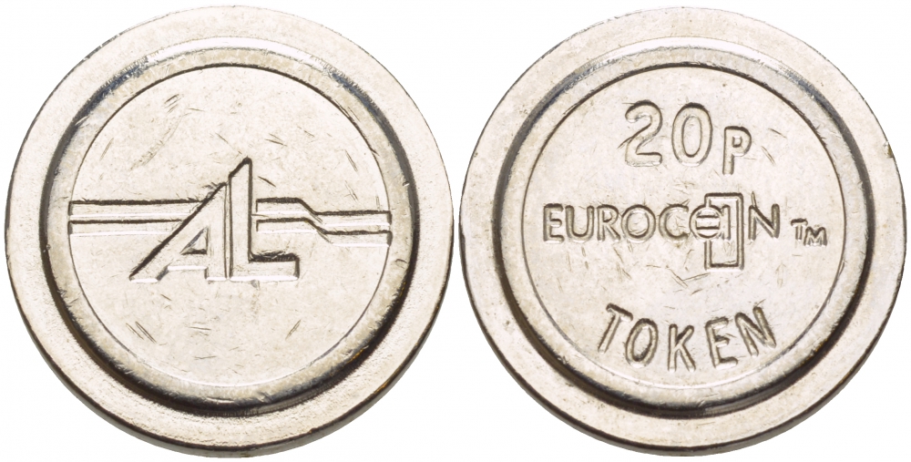 АНГЛИЯ ЖЕТОН ND 20P AL EUROCOIN TOKEN белый металл 4544-1023