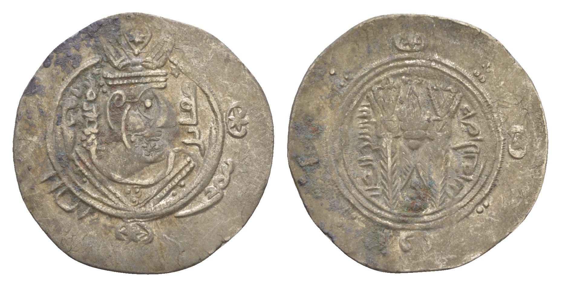 Табаристан 1/2 драхмы (подражание Сасанидской драхмы) 788-793 AH 172-176, Мукатиль серебро 1515-2031