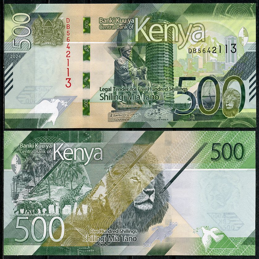 Кения 500 шиллингов 2024 Статуя Джомо Кениаты и международный конференц-центр Кениаты, Найроби, туризм, серия AK Pick 55  бумага  UNC (пресс) 446-68-2-2
