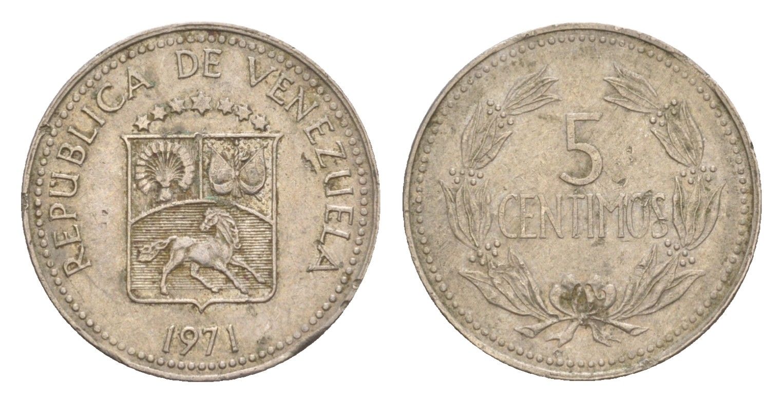 Венесуэла 5 сентимо 1971 Y 38.3 медно-никель 4649-847