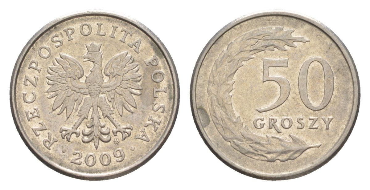 Польша 50 грошей 2009 Y 281 медно-никель 4626-354