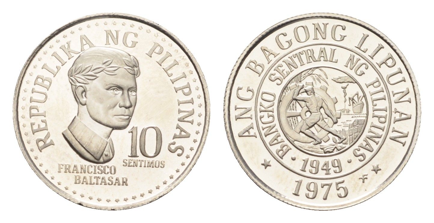 Филиппины 10 сентимо 1975 KM 207 медно-никель PROOF 1524-2044