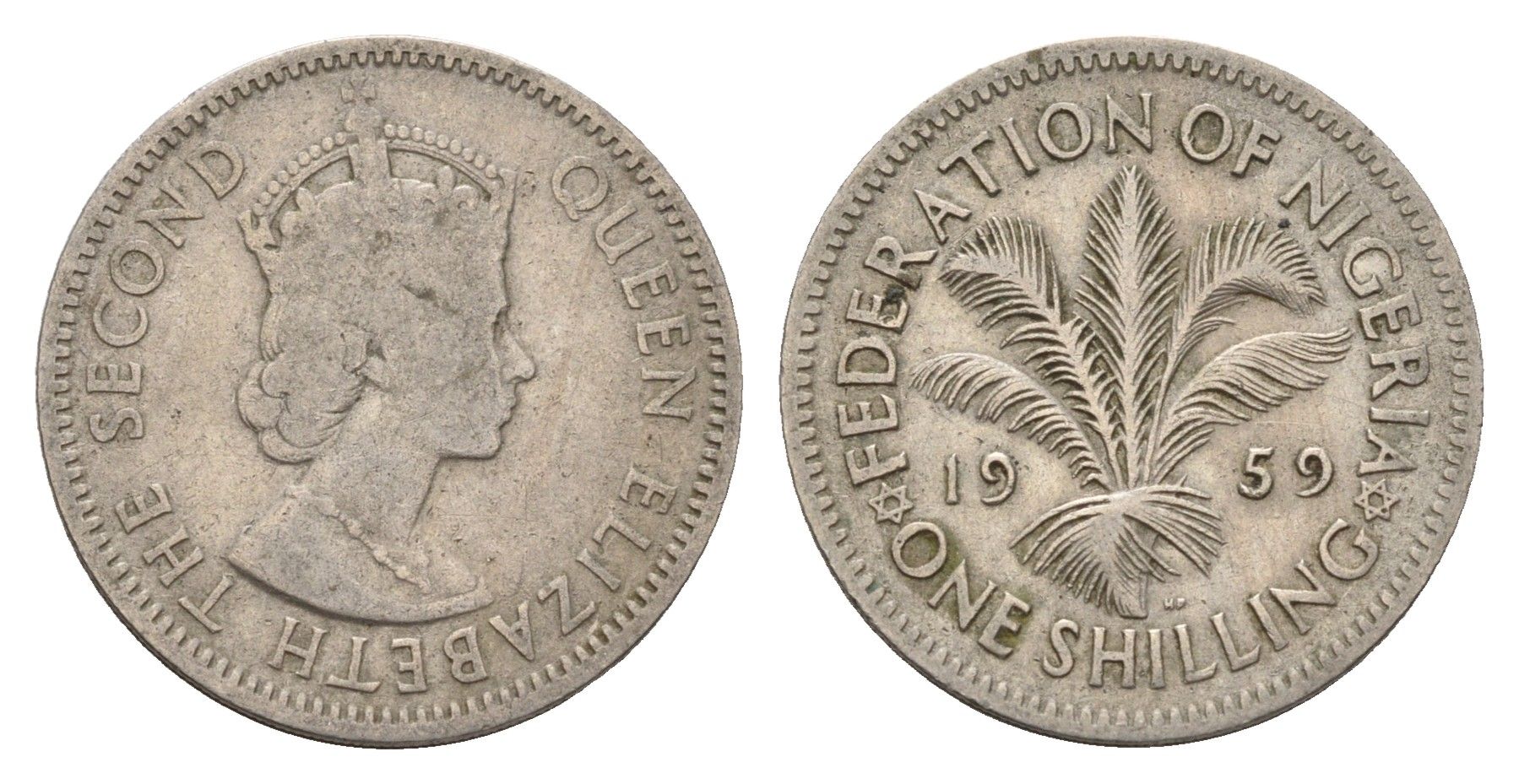 Нигерия 1 шиллинг 1959 KM 5 медно-никель 4673-1253