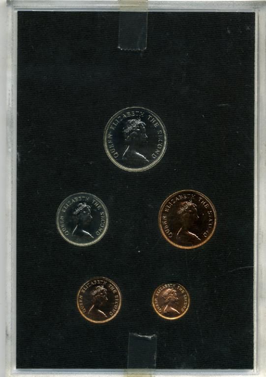 Фолклендские острова набор из 5 монет  1974 в оригинальной пластиковой упаковке, тираж 20000 экземпляров KM PS 1 PROOF 7-3-1-04