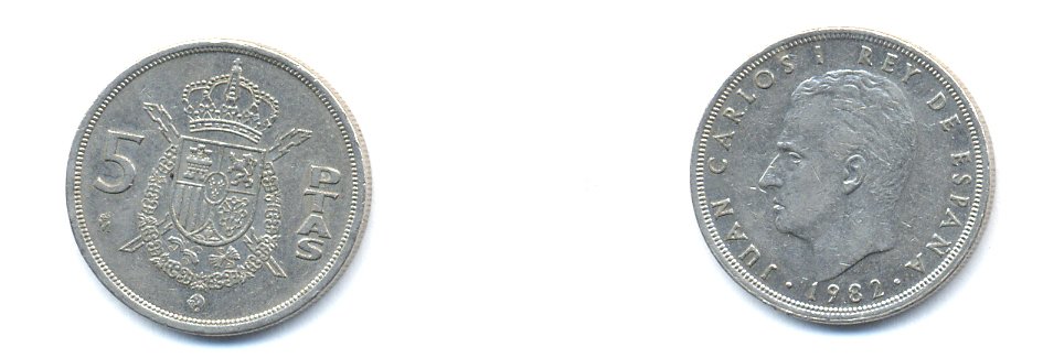 ИСПАНИЯ 5 ПЕСЕТ 1982 KM 823 медно-никель 54-1854