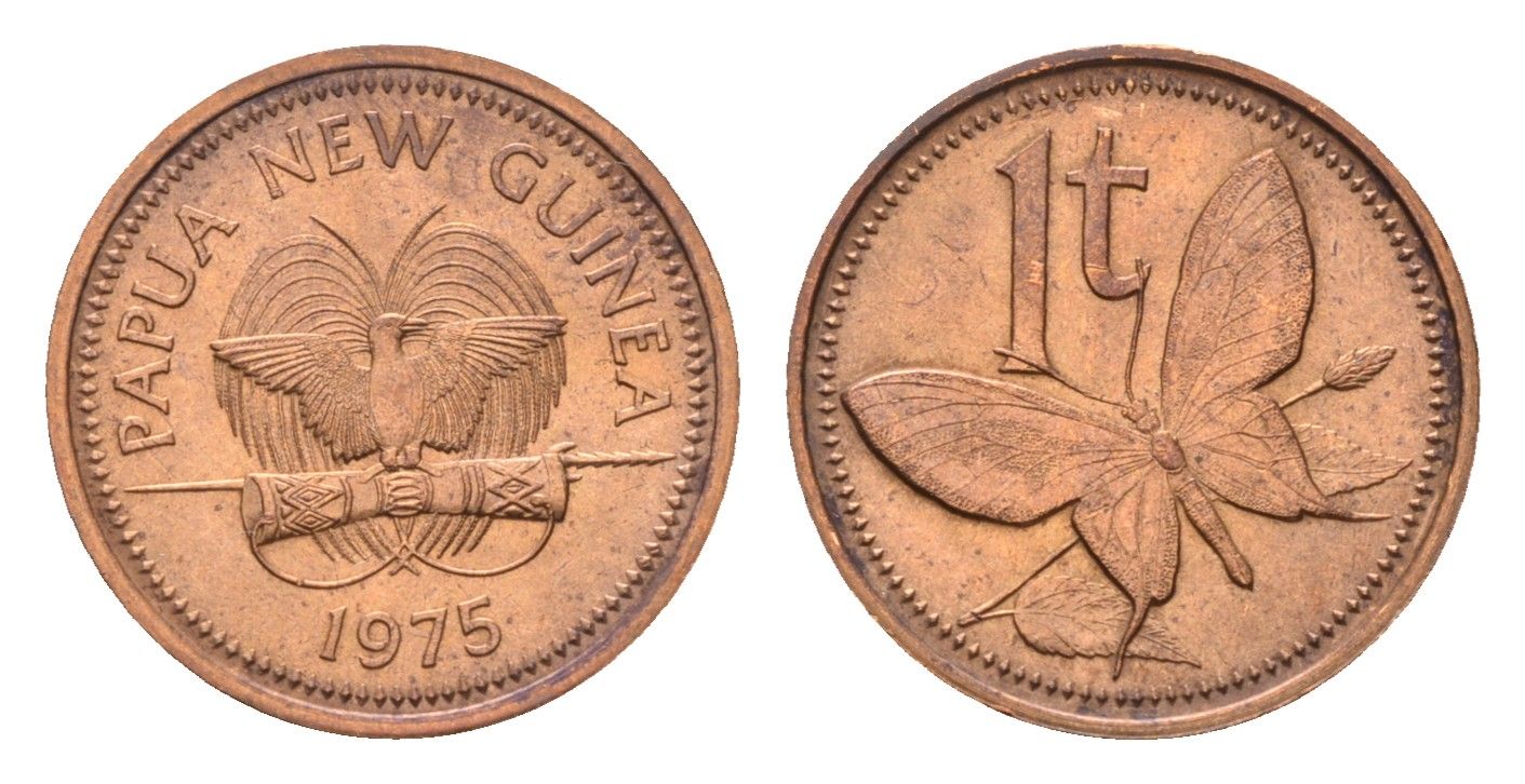 Папуа - Новая Гвинея 1 тойя 1975 KM 1 бронза UNC 4669-322