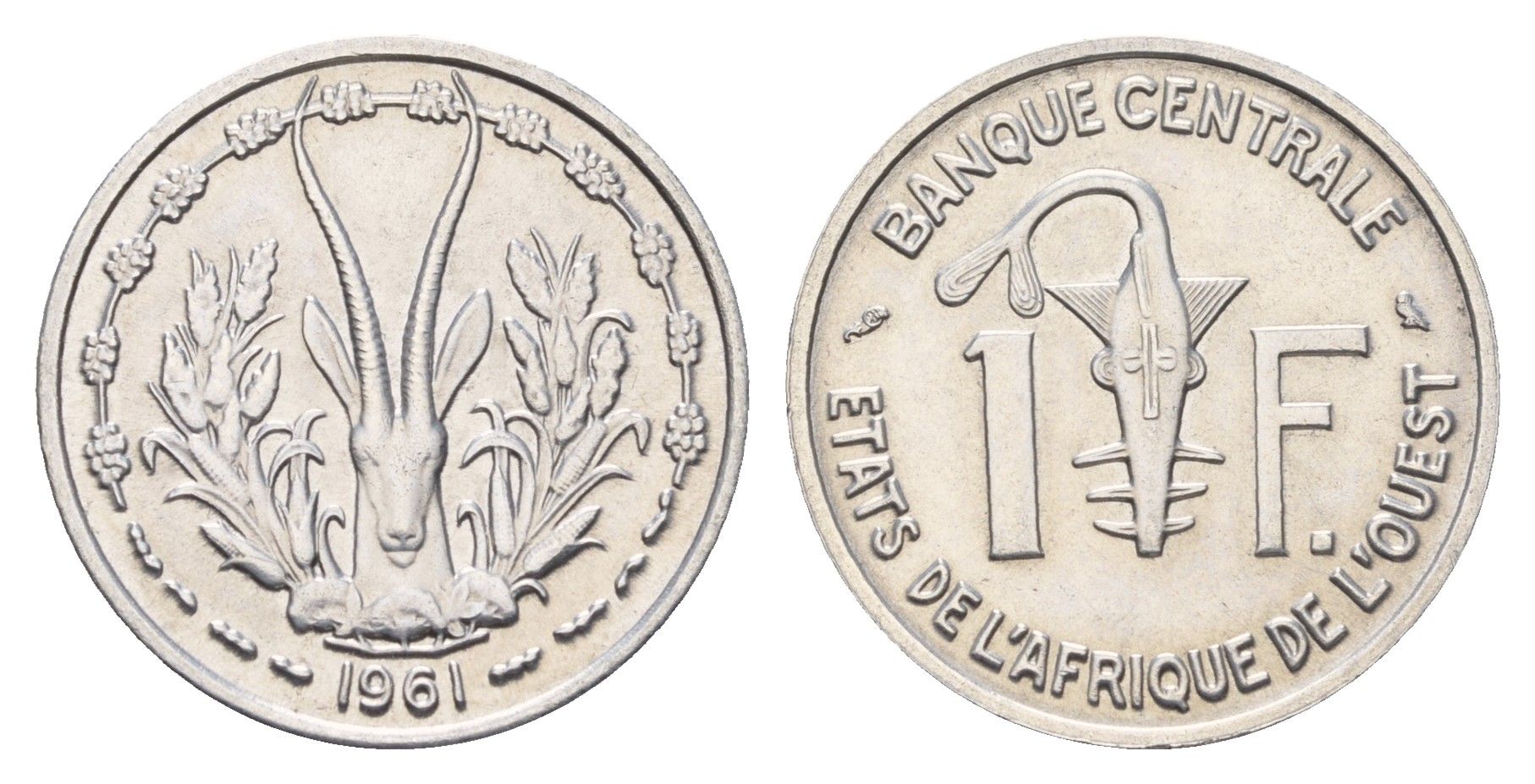 Западная Африка (BCEAO) 1 франк 1961 KM 3.1 алюминий UNC 4671-146