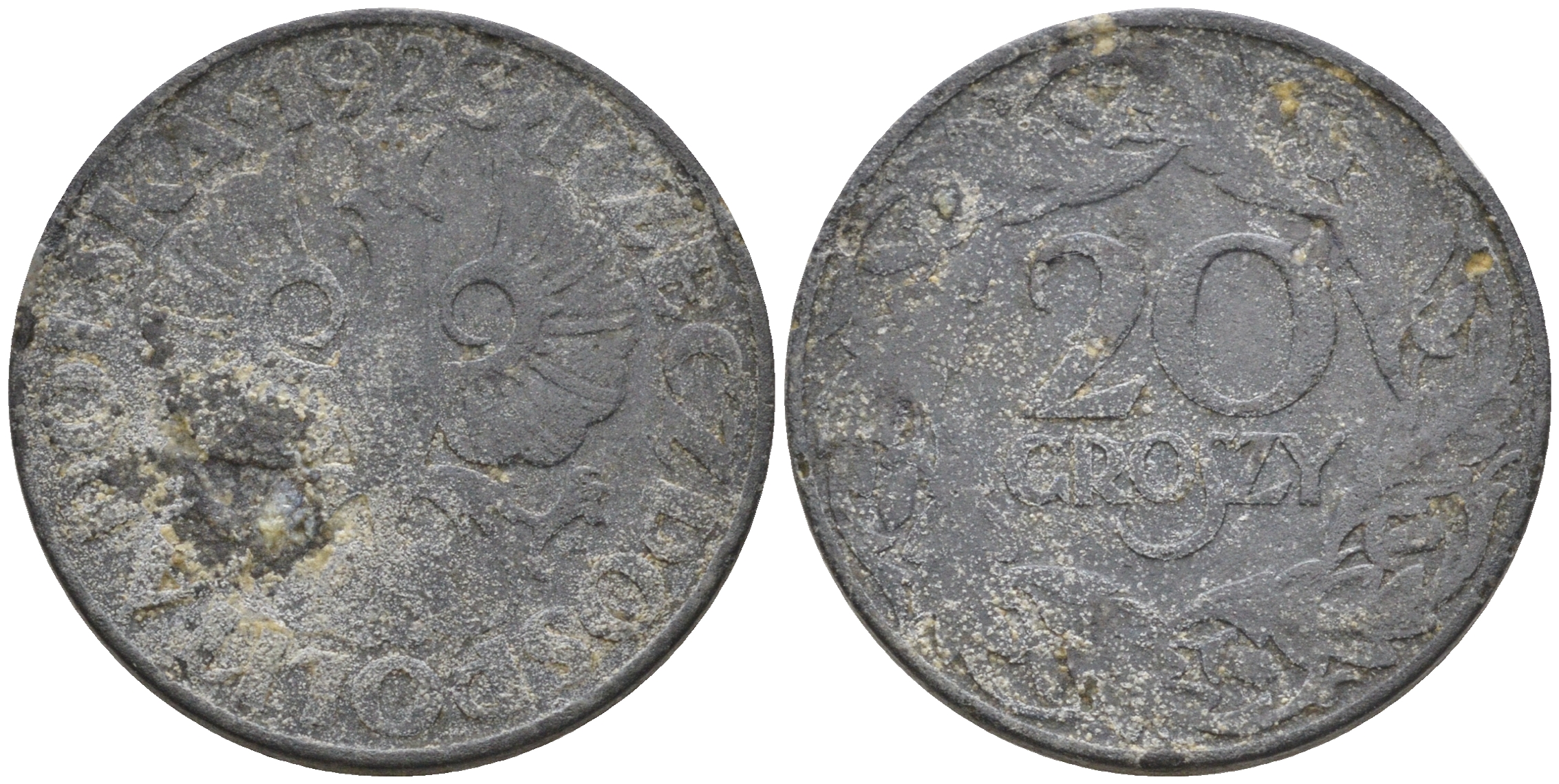 Польша 20 грошей 1923 KM 37 цинк 08-512