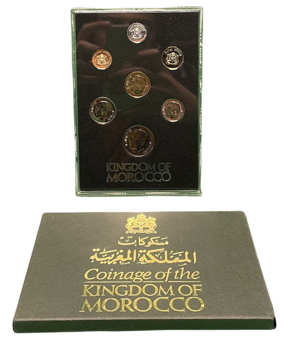 Марокко набор из 7 монет 1974-1975 официальный набор, в оригинальной пластиковой упаковке KM MS2   PROOF  7-4-1-01