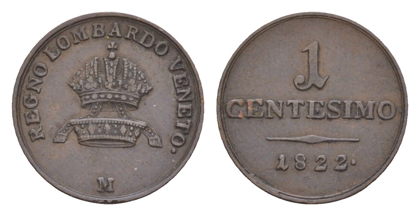 Ломбардия-Венеция 1 чентезимо 1822 C 1 медь 413-2235