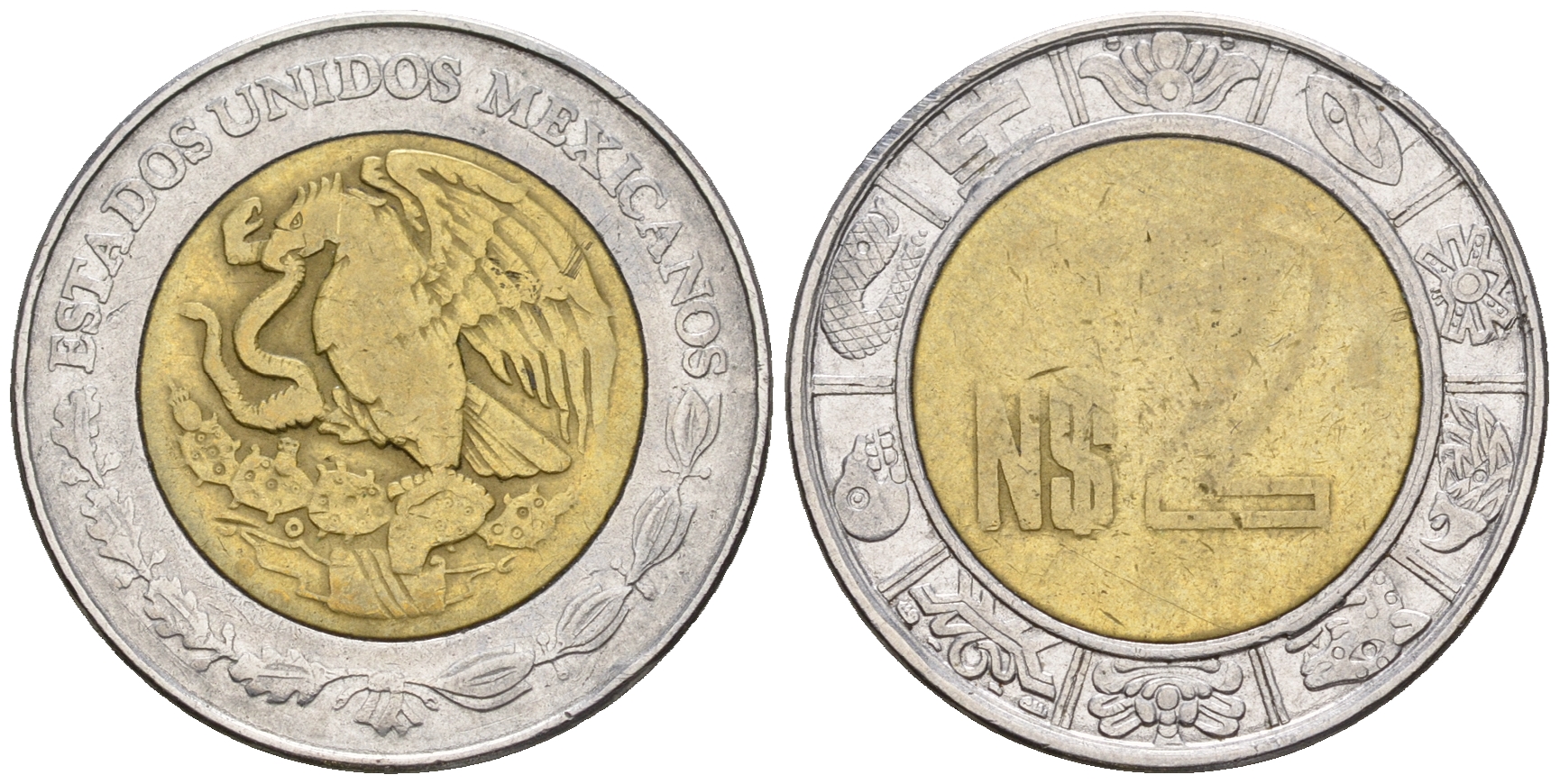 Мексика 2 песо ND KM 551 биметалл 259-112