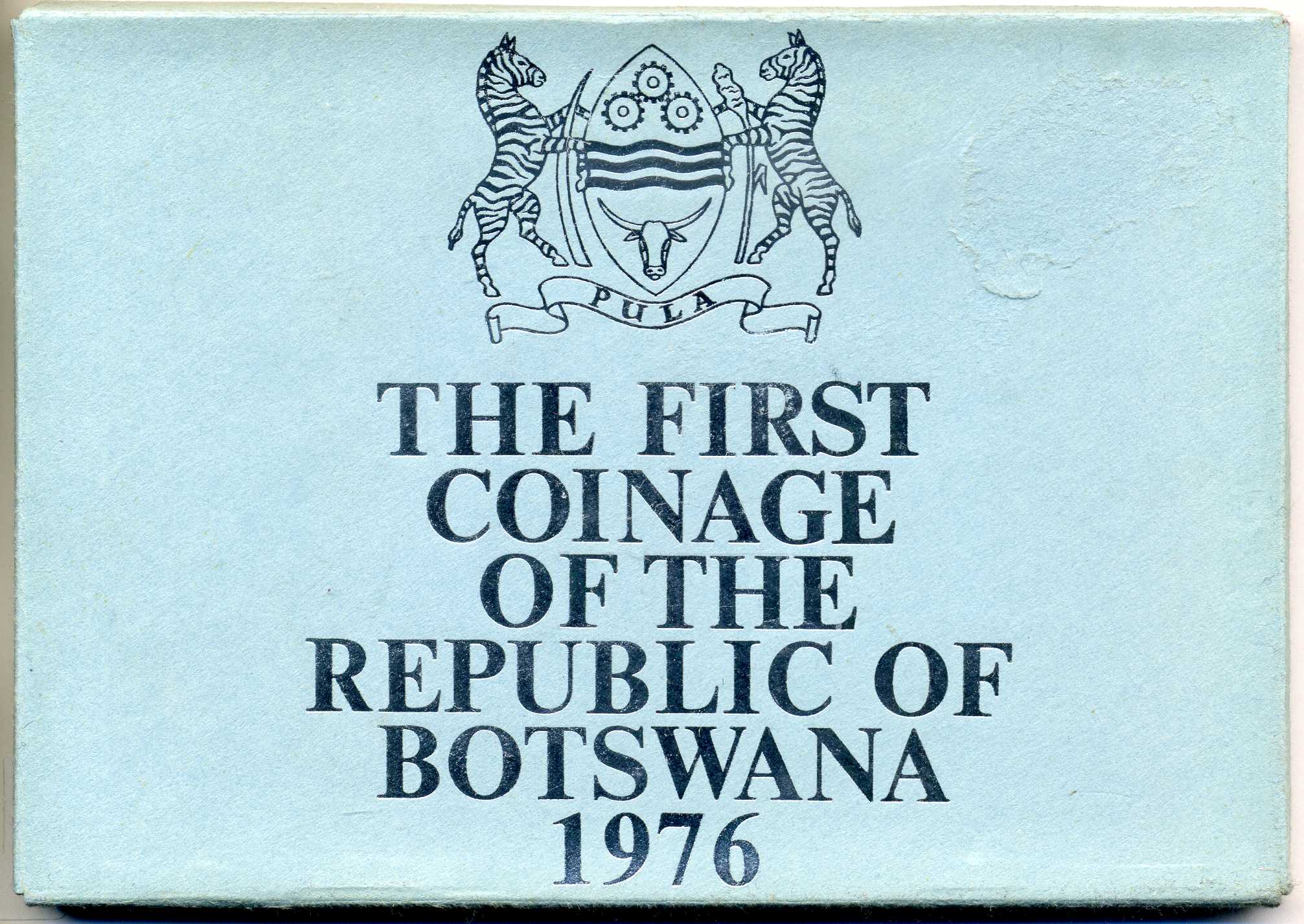 Ботсвана набор из 6 монет 1976 в пластике KM PS 1 (KM 3-8) PROOF 5-4-4-5