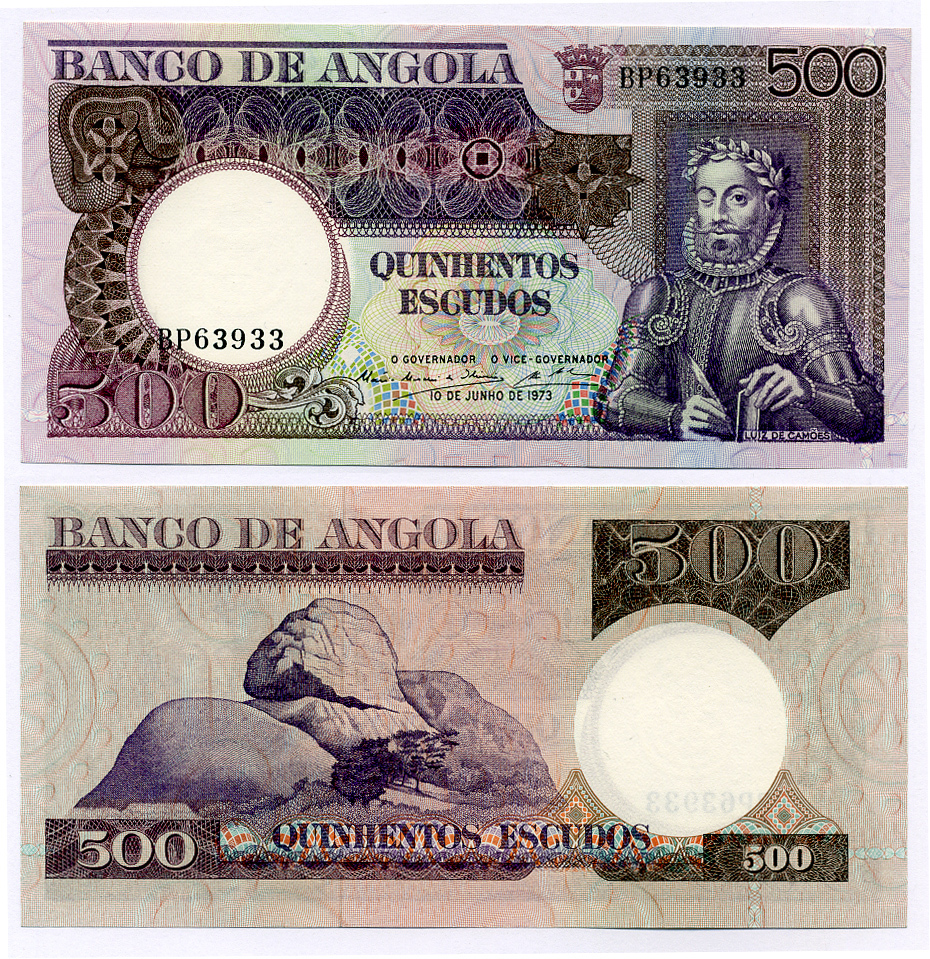 ПОРТУГАЛЬСКАЯ АНГОЛА 500 ЭСКУДО 1973 10.06.1973, ЛУИШ КАМОЙНШ, СКАЛА Pick 107 бумага UNC (ПРЕСС) 8564-15-4