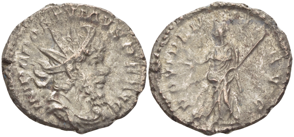 Римская Империя (императоры в Галлии) антониниан 260 - 269 Постум. IMP C POSTVMVS P F AVG / PROVIDENTIA AVG, Провиденция, держащая скипетр и сферу, Колония Агриппины, Good Very fine RIC 323 биллон 1073-13-53