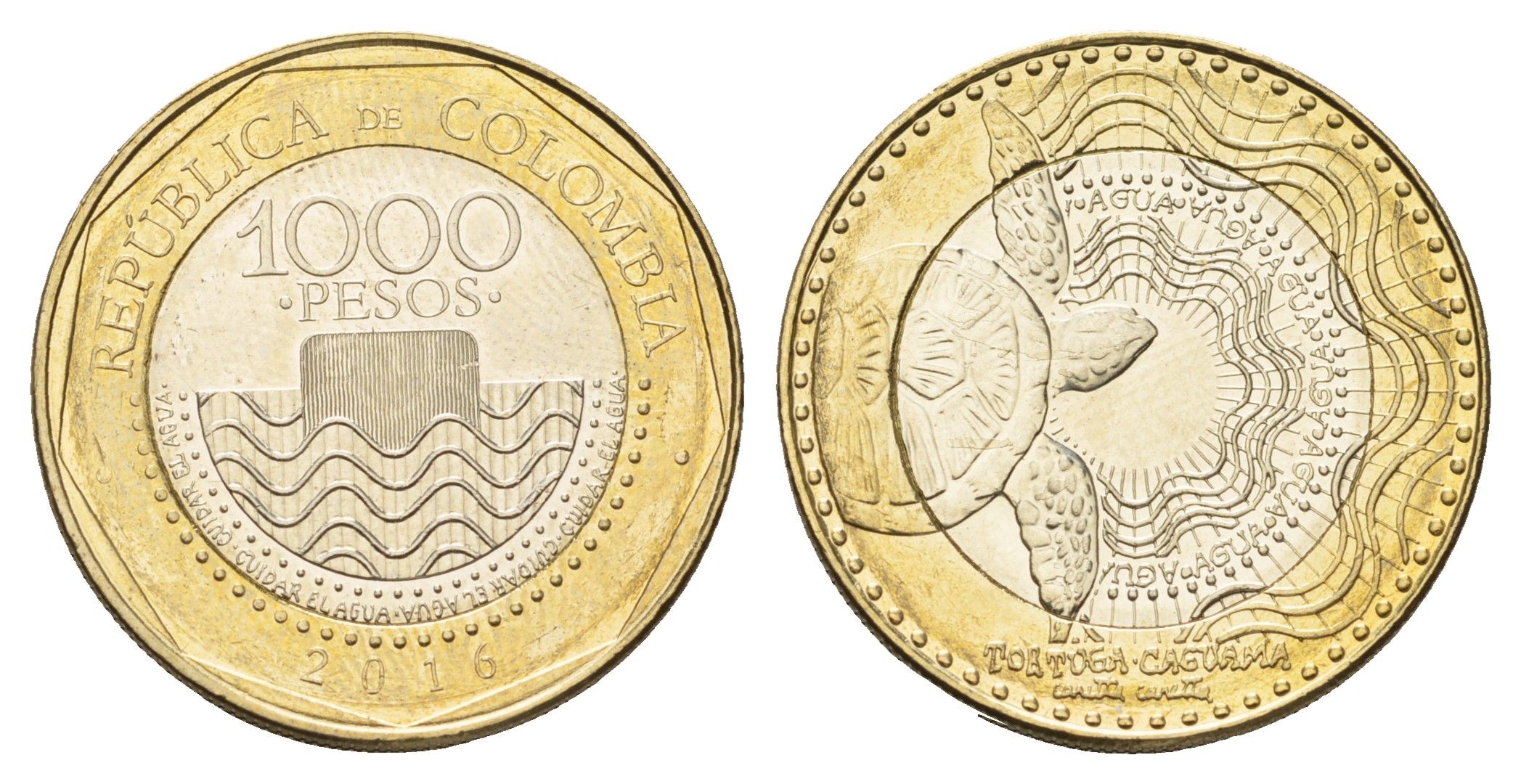 Колумбия 1000 песо 2016 KM 299 биметалл UNC 4165-344