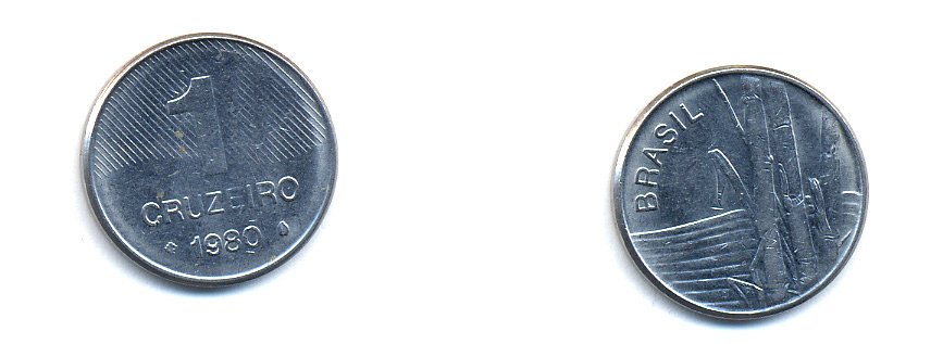 Бразилия 1 крузейро 1980 сахарный тростник KM 590 нержавеющая сталь aUNC 76-915