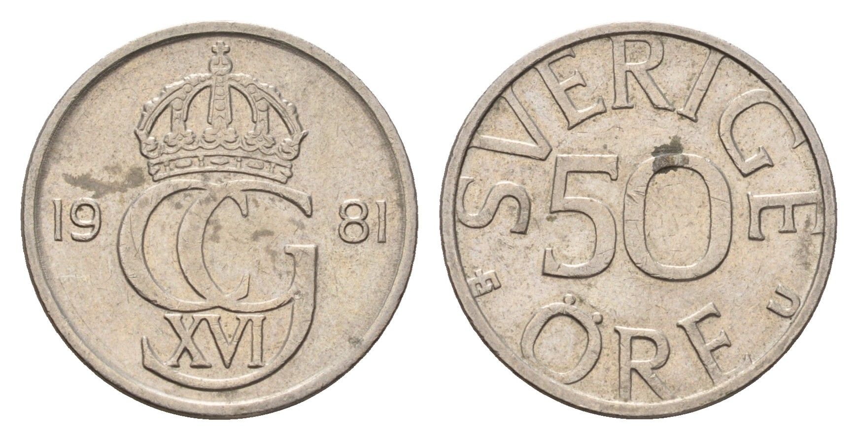 Швеция 50 эре 1981 Карл XVI Густав (1973- ) KM 855 медно-никель 183-226