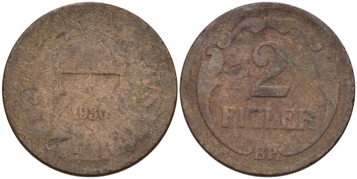 Венгрия 2 филлера 1930 BP KM 506 бронза 4115-1124