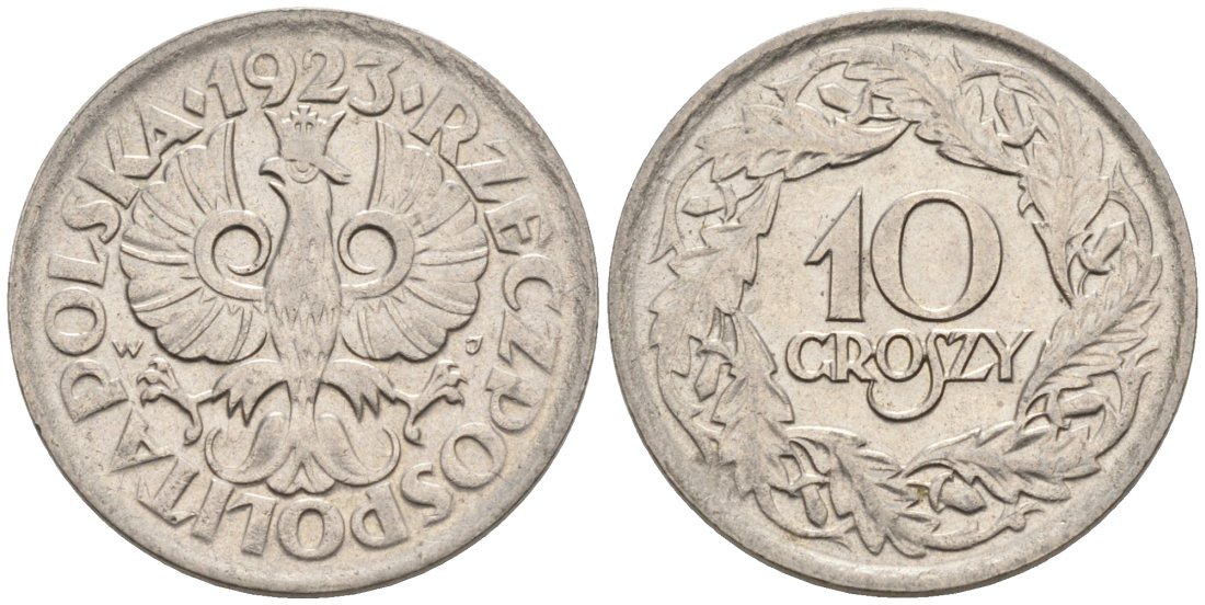 Польша 10 грошей 1923 w KM 11 никель 4564-1049