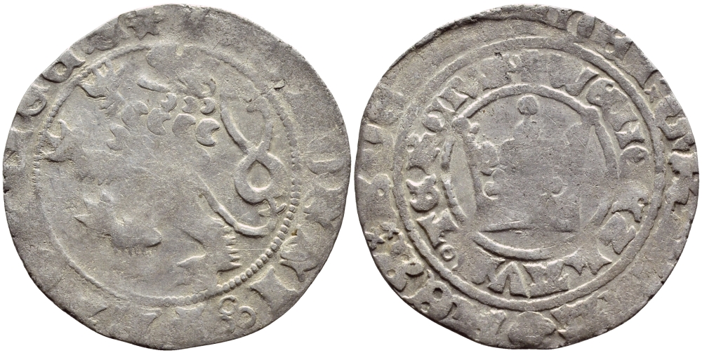 БОГЕМИЯ 1 ГРОШ, ПРАЖСКИЙ 1378-1419 ВАЦЛАВ IV, WENZESLAVS TERCIVS серебро 560-1711