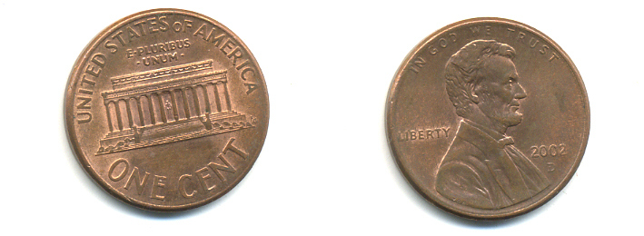 США 1 ЦЕНТ 2002 D ЛИНКОЛЬН KM 201b цинк плакированный медью UNC 179-542