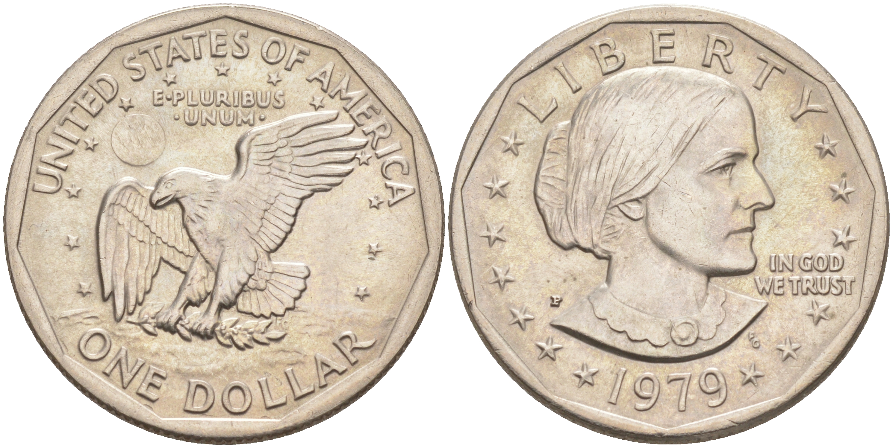 США 1 доллар 1979 Сьюзен Энтони KM 207 медь плакированная медно-никелем 4111-844