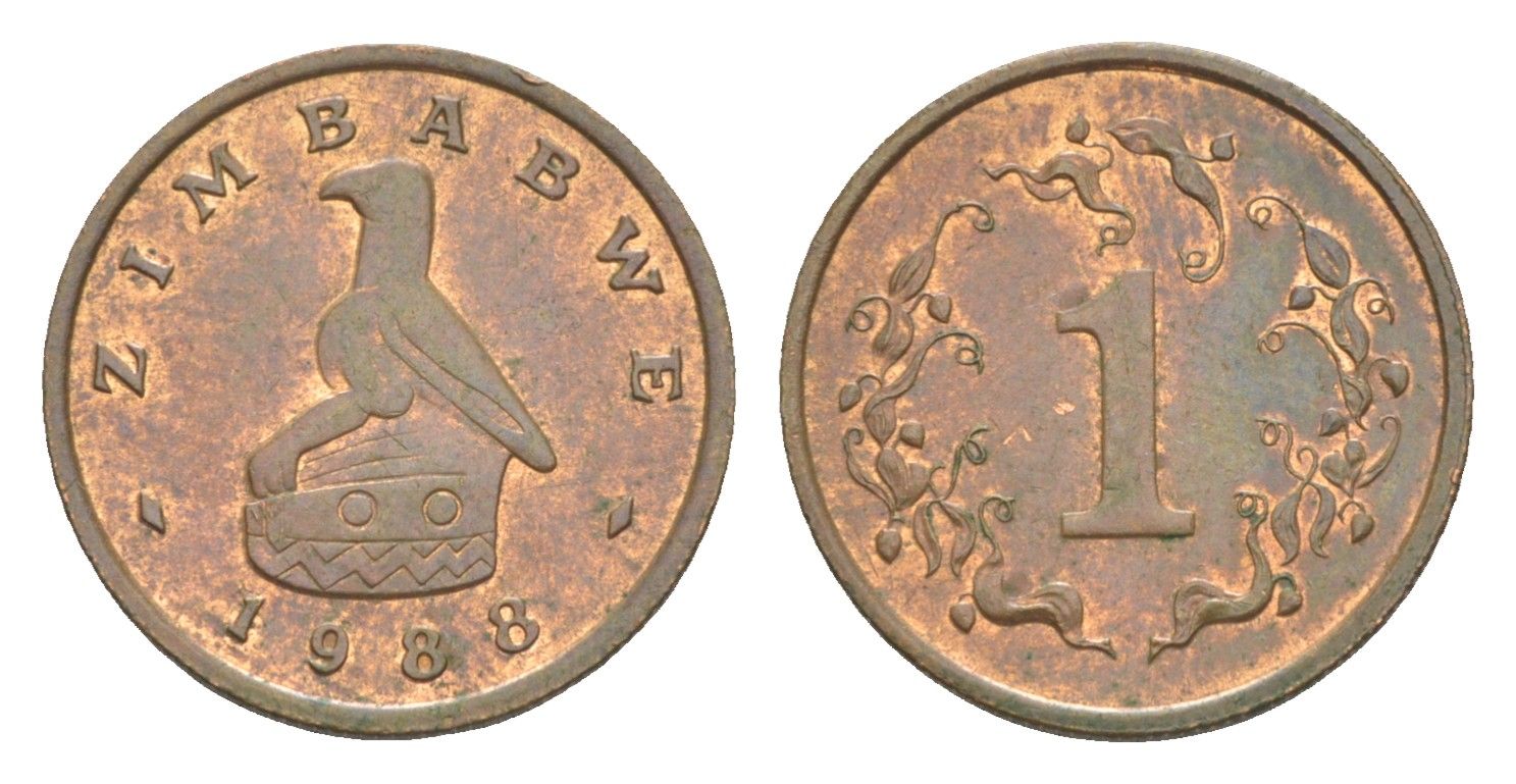 Зимбабве 1 цент 1988 KM 1 бронза 4189-937