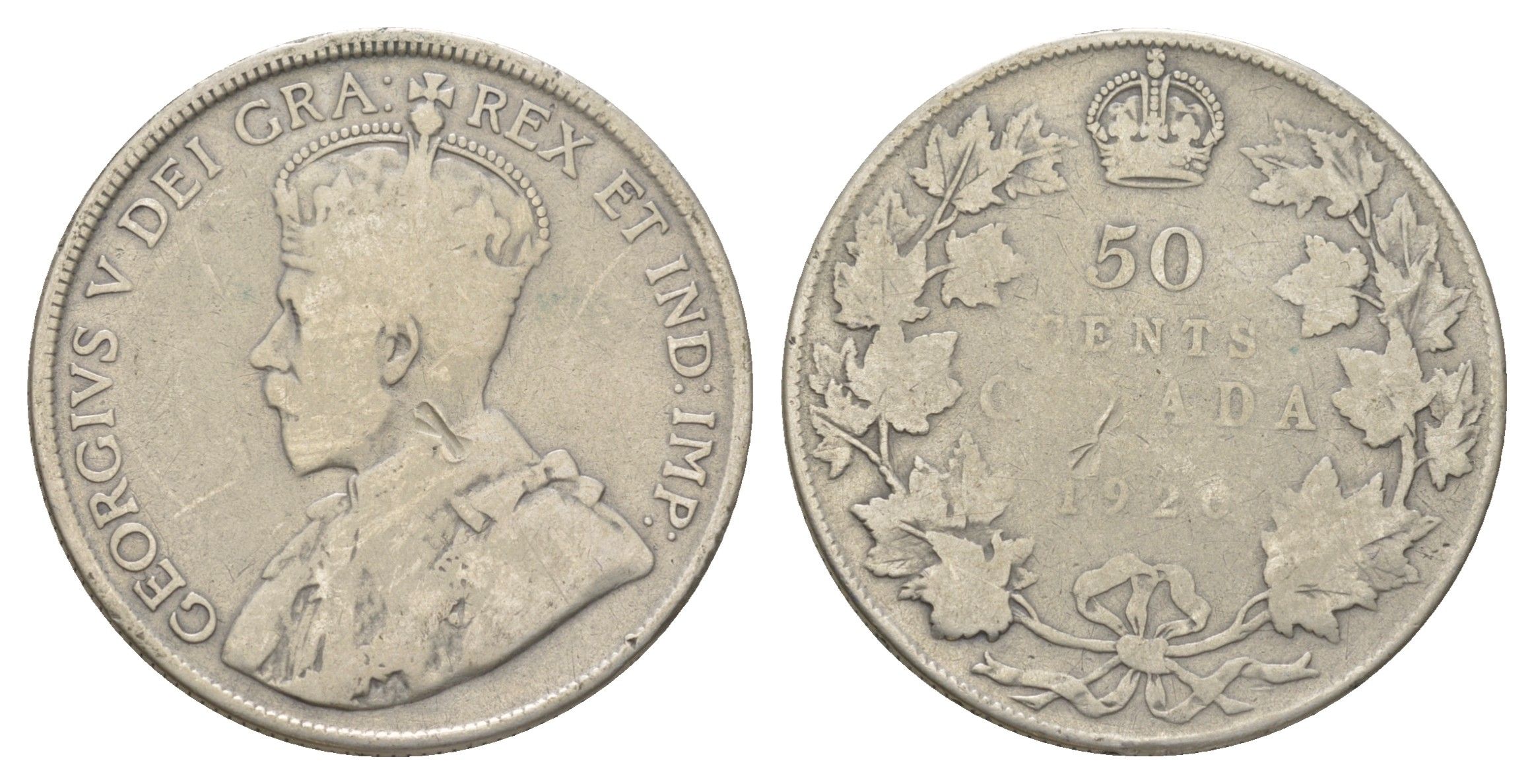 Канада 50 центов 1920 Георг V (1910-1936) KM 25a серебро 11-117-46