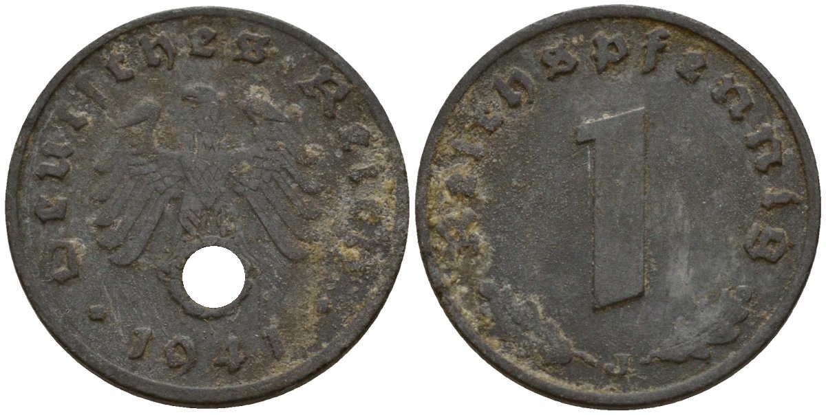 Германия 1 рейхспфенниг 1940 J KM 97, J. 369 цинк 4154-929