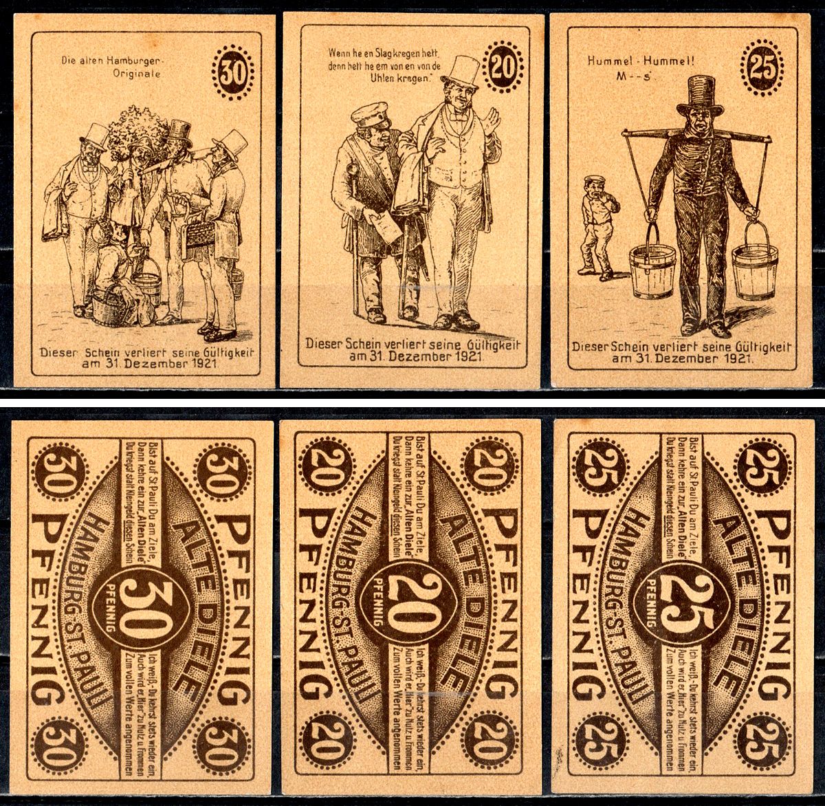 Гамбург (Гамбург) набор из 3 нотгельдов 1921 7556-74-3-2