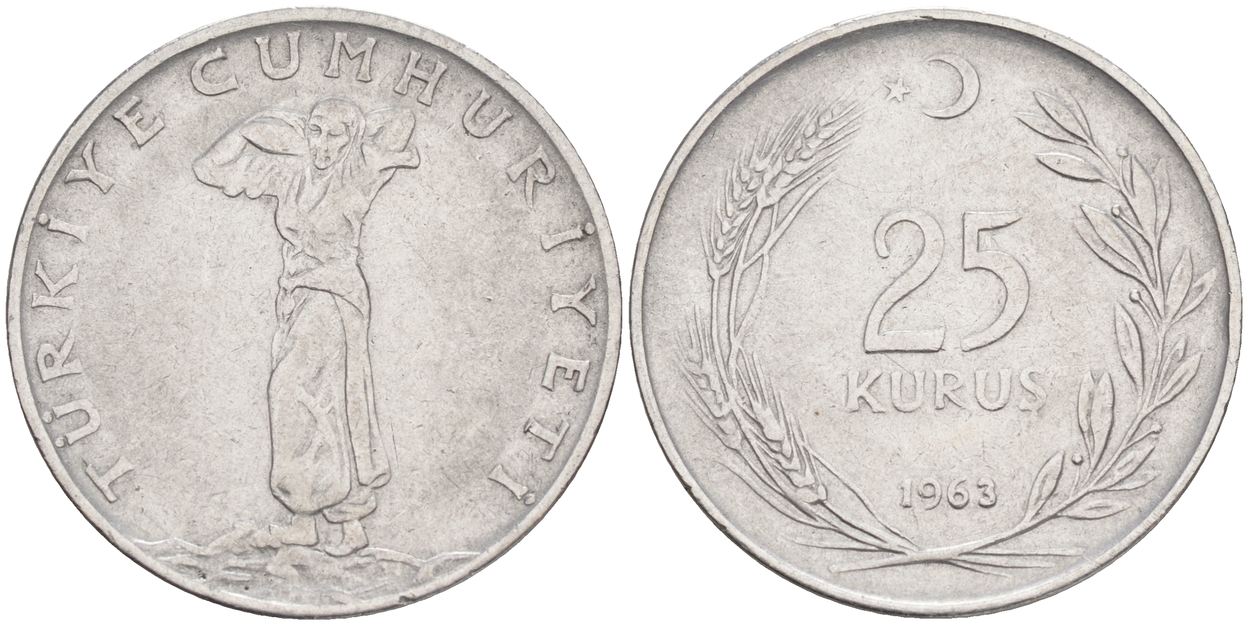 ТУРЦИЯ 25 КУРУШЕЙ 1963 KM 892.2 сталь 4561-527