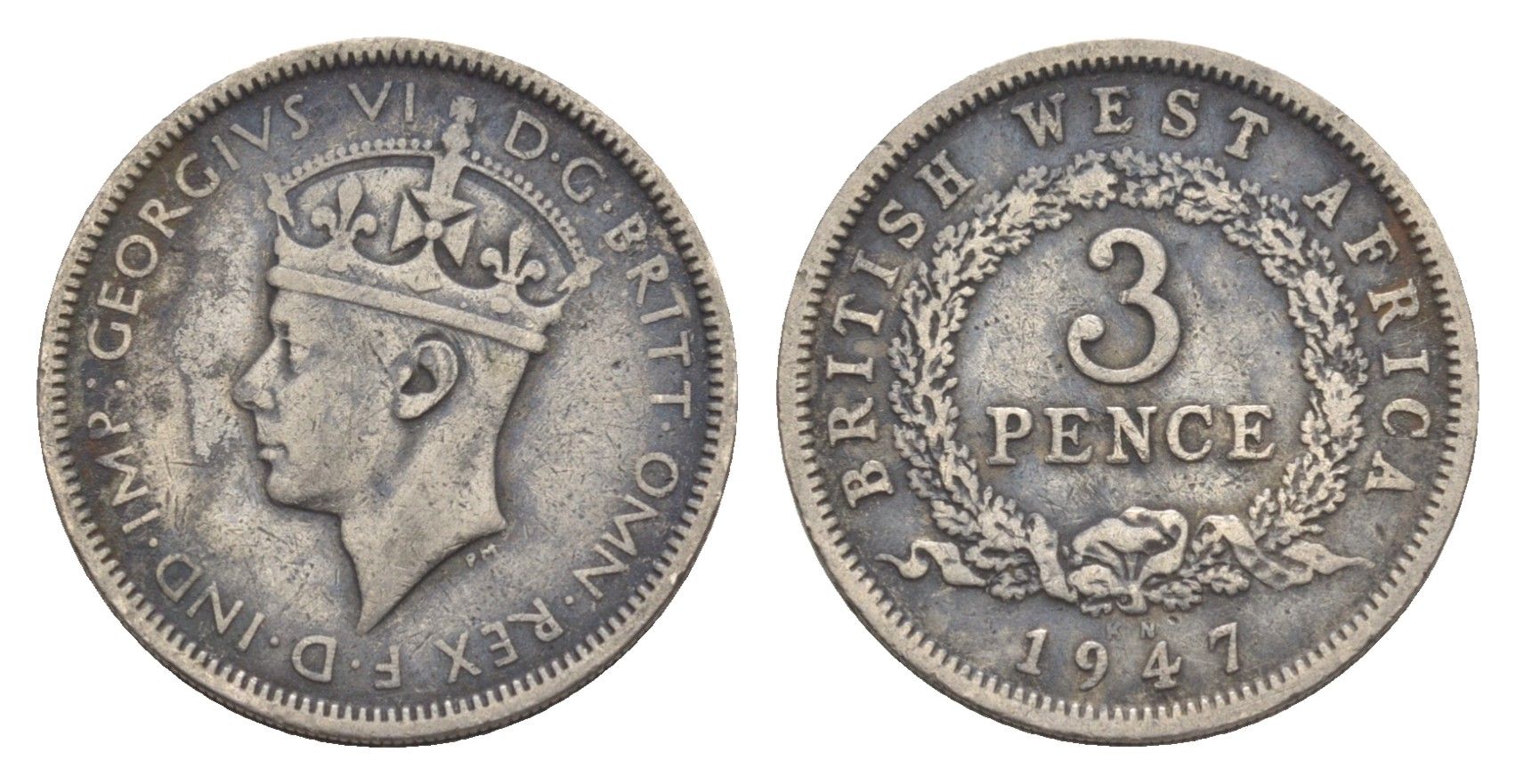 Британская Западная Африка 3 пенса 1947 KM 21 медно-никель 4636-213