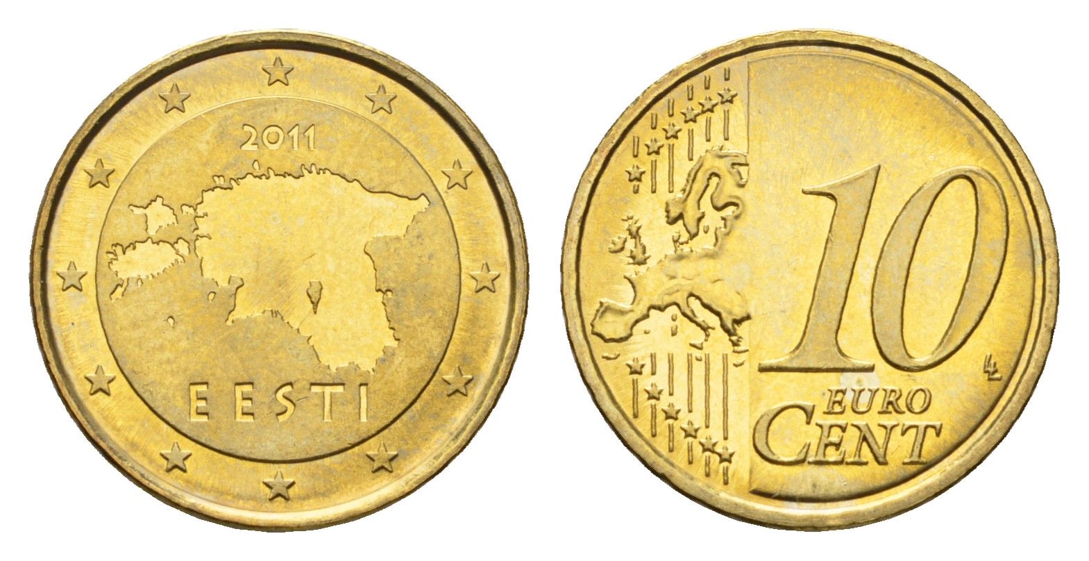 Эстония 10 евроцентов 2011 KM 64 нордик UNC 4689-749