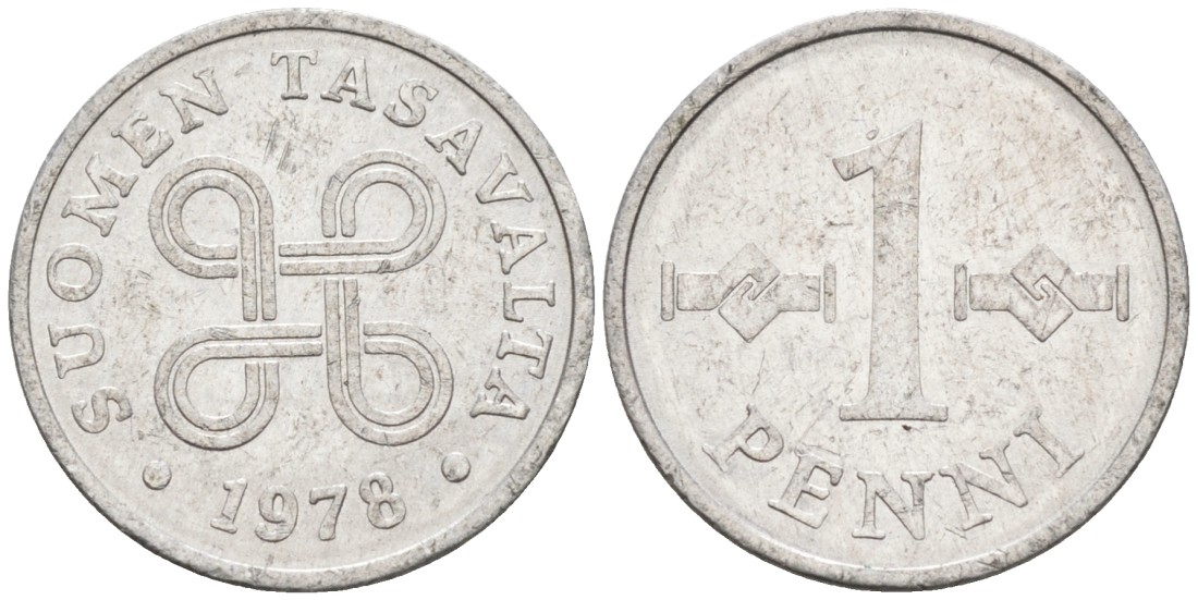 Финляндия 1 пенни 1978 KM 44а алюминий 192-1266