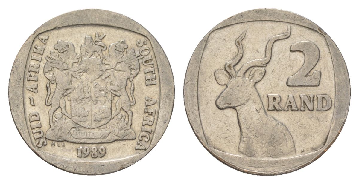ЮАР 2 ранда 1989 KM 139 медь плакированная никелем 4626-1014
