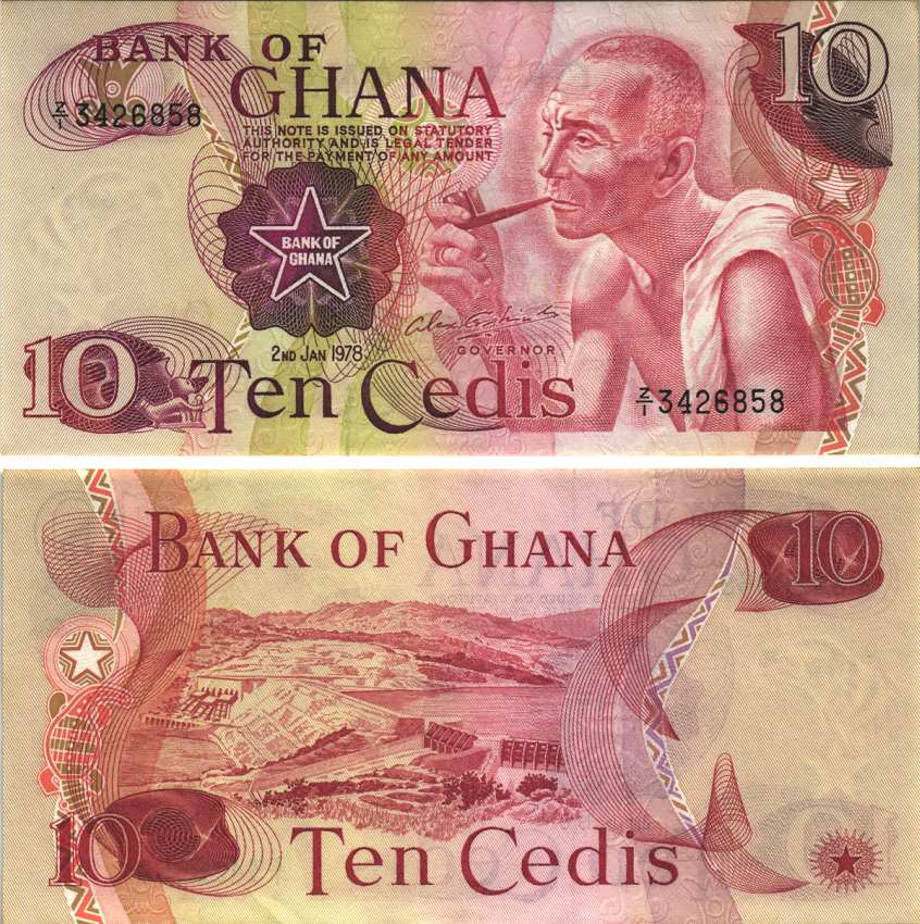 Гана 10 седи 1978 плотина Акосомбо (Вольта) Pick 16 f бумага UNC (пресс) 7116-16-3-2