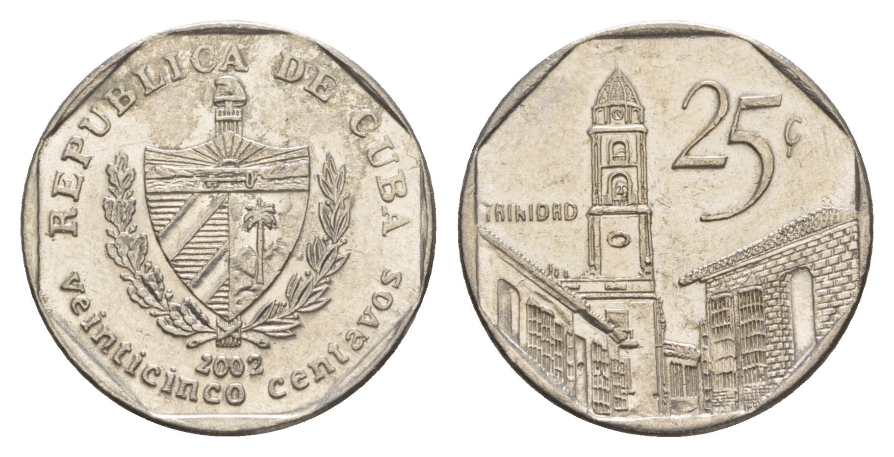Куба 25 сентаво 2002 площадь в Тринидаде KM 577.2 сталь плакированная никелем 4646-425