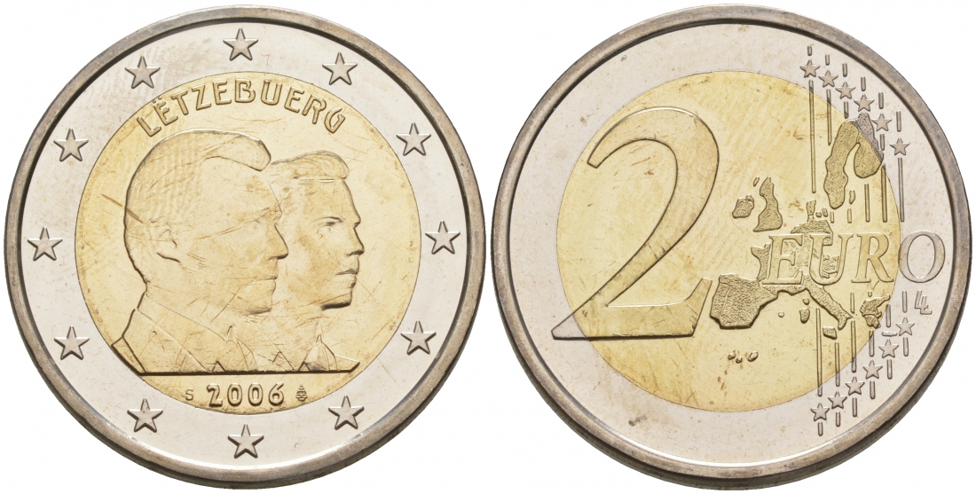 Люксембург 2 евро 2006 25-летие принца Гийома KM 88 биметалл UNC M14-20