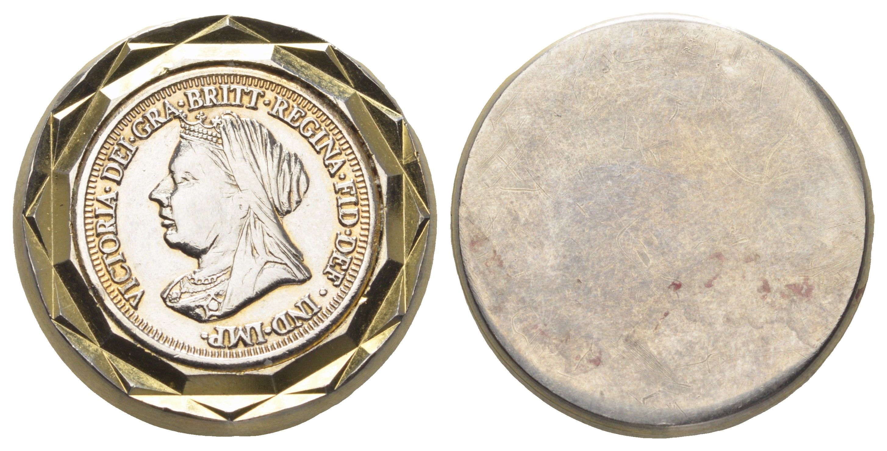 Великобритания медальон с королевой Викторией XIX век с отверстием для цепочки, диаметр 24,5 мм, вес 15,2 11-014-13