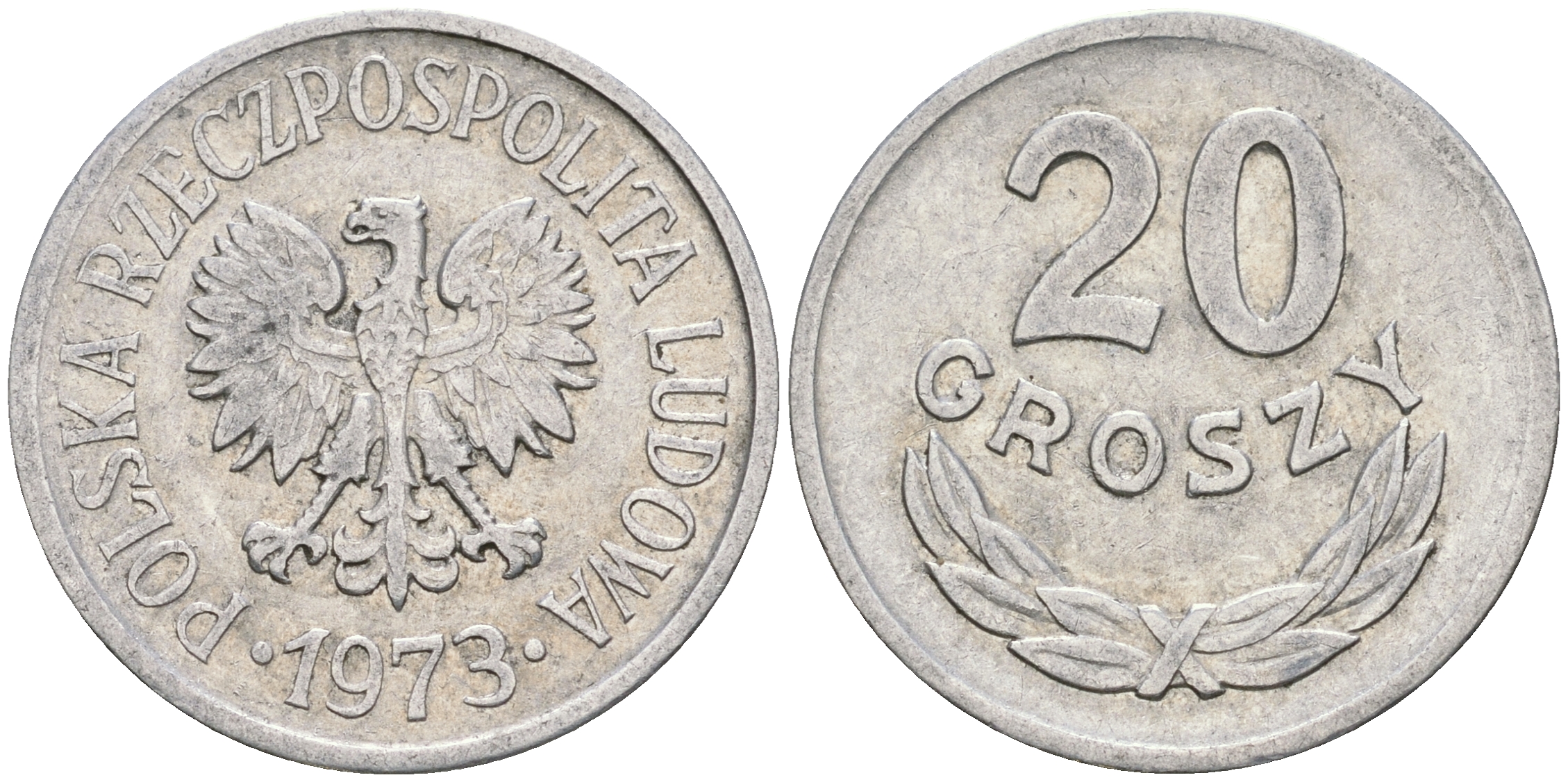 Польша 20 грошей 1973 MW KM А47, Parchimowicz 208m алюминий 08-932