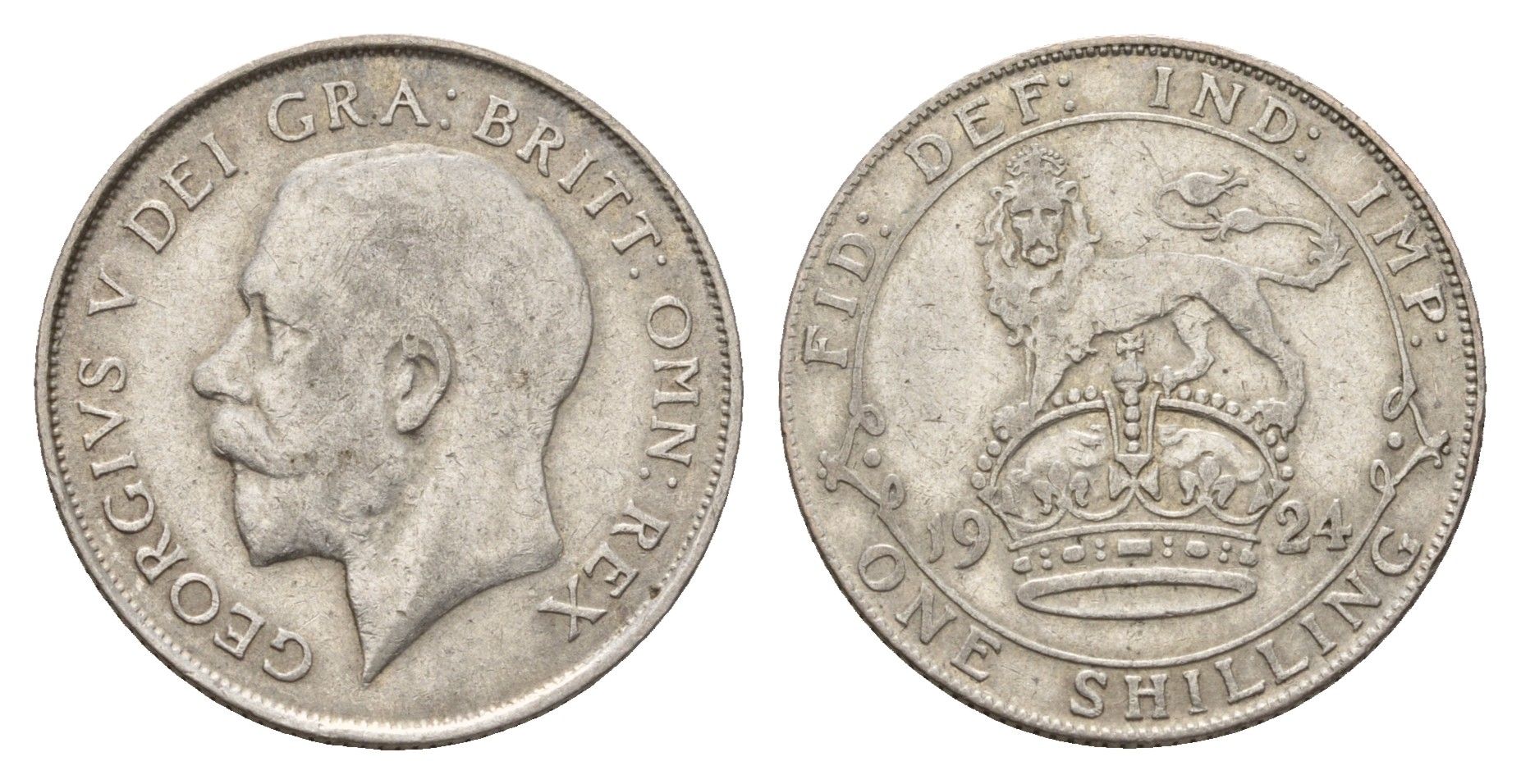 Великобритания 1 шиллинг 1924 Георг V (1910-1936) KM 816a, Spink 4023А серебро 27-145