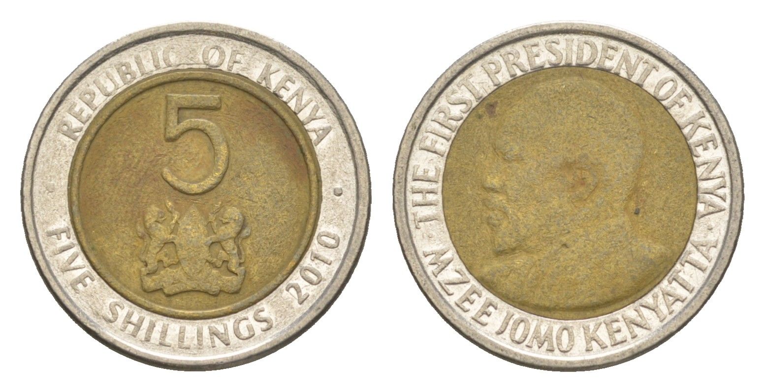 Кения 5 шиллингов 2010 KM 37.2 биметалл 4613-328