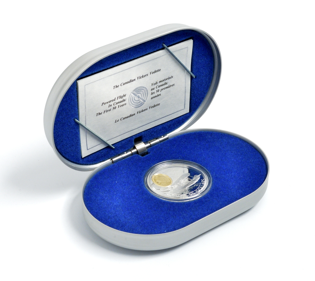 Канада 20 долларов 1994 канадский самолет Виккерс Ведетт KM 247 серебро, позолота PROOF 4-3-2-15