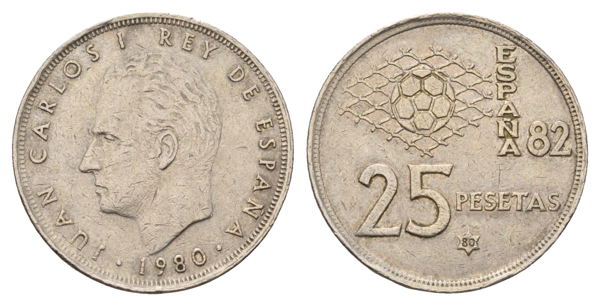 Испания 25 песет 1980 Хуан Карлос I (1975-2014) KM 818 медно-никель 4633-945
