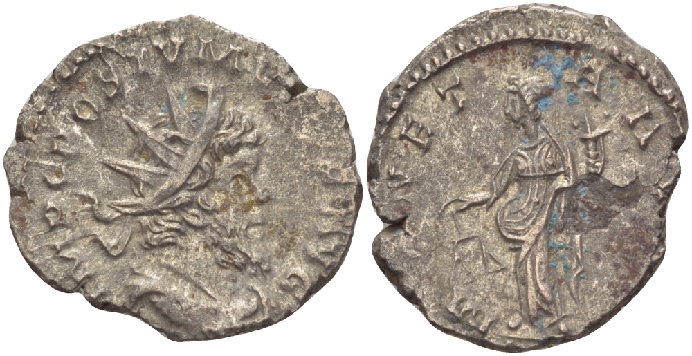 Римская Империя (императоры в Галлии) антониниан 260 - 269 Постум. IMP C POSTVMVS P F AVG / MONETA AVG, Монета с весами и рогом Изобилия, Колония Агриппины, Good Very fine RIC 315 биллон 1073-12-85