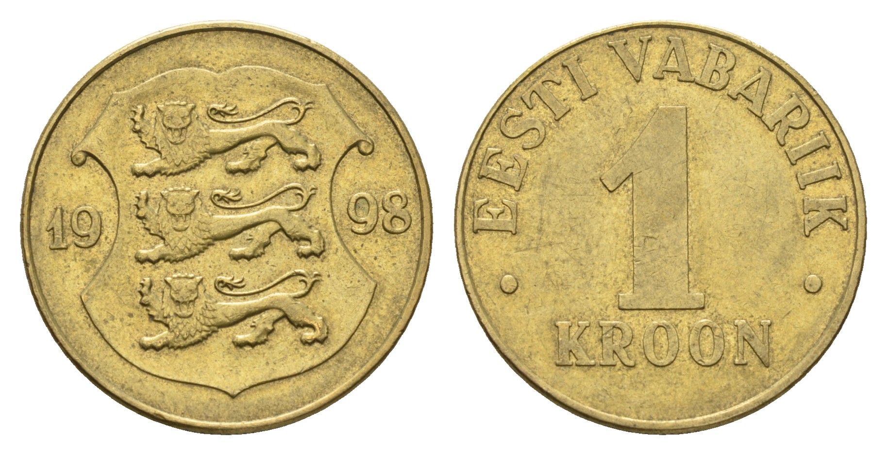 Эстония 1 крона 1998 KM 35 латунь 4688-645