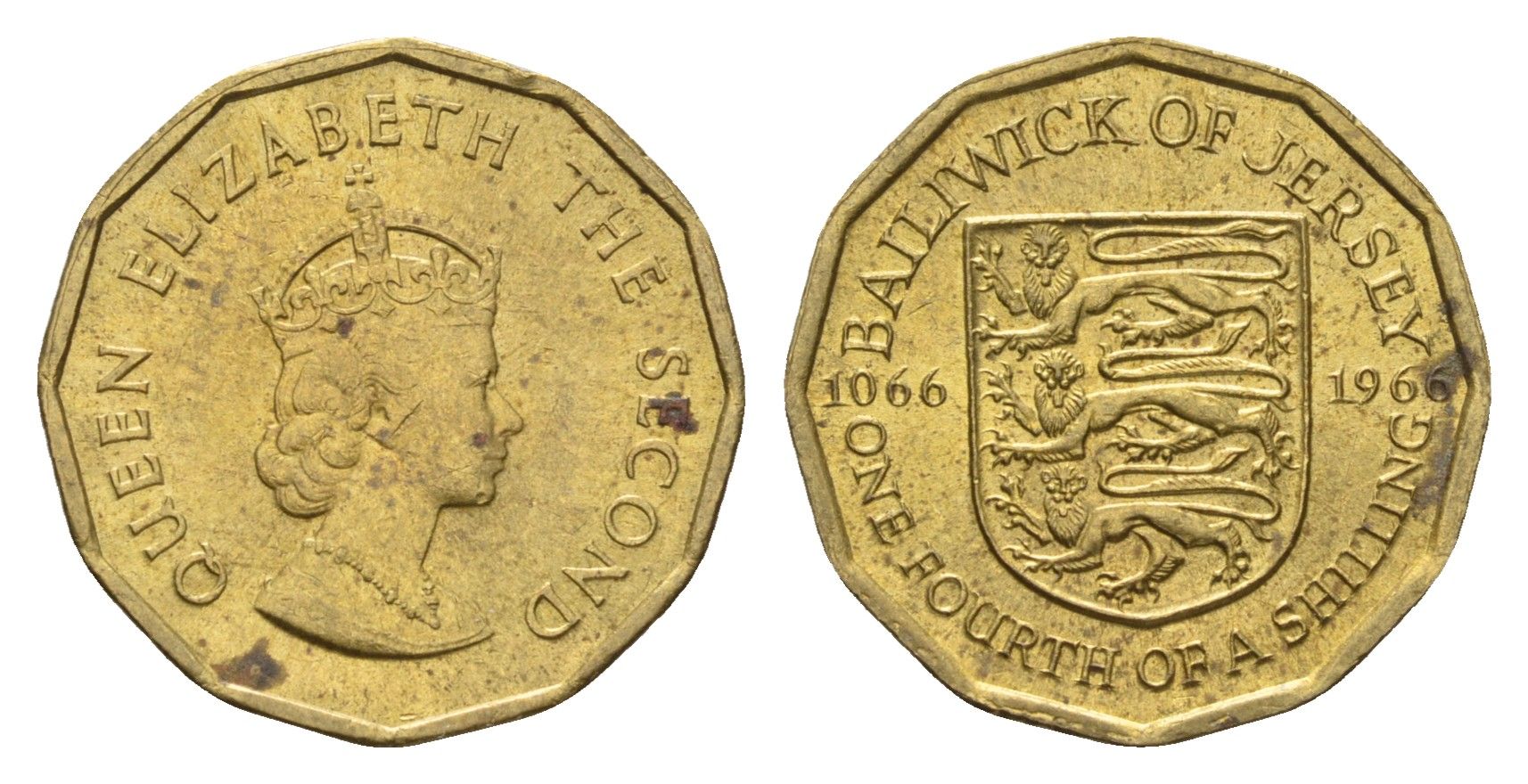 Джерси 1/4 шиллинга 1957 Елизавета II (1952-2022) KM 22 никель латунь aUNC 4118-132