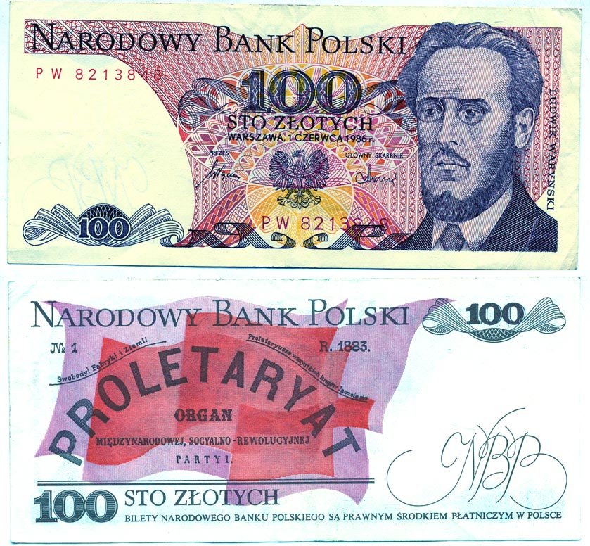 ПОЛЬША 100 ЗЛОТЫХ 1986 1 ИЮНЯ 1986, ЛЮДВИГ ВАРИНСКИЙ Pick 143е бумага 6287-20-3-1